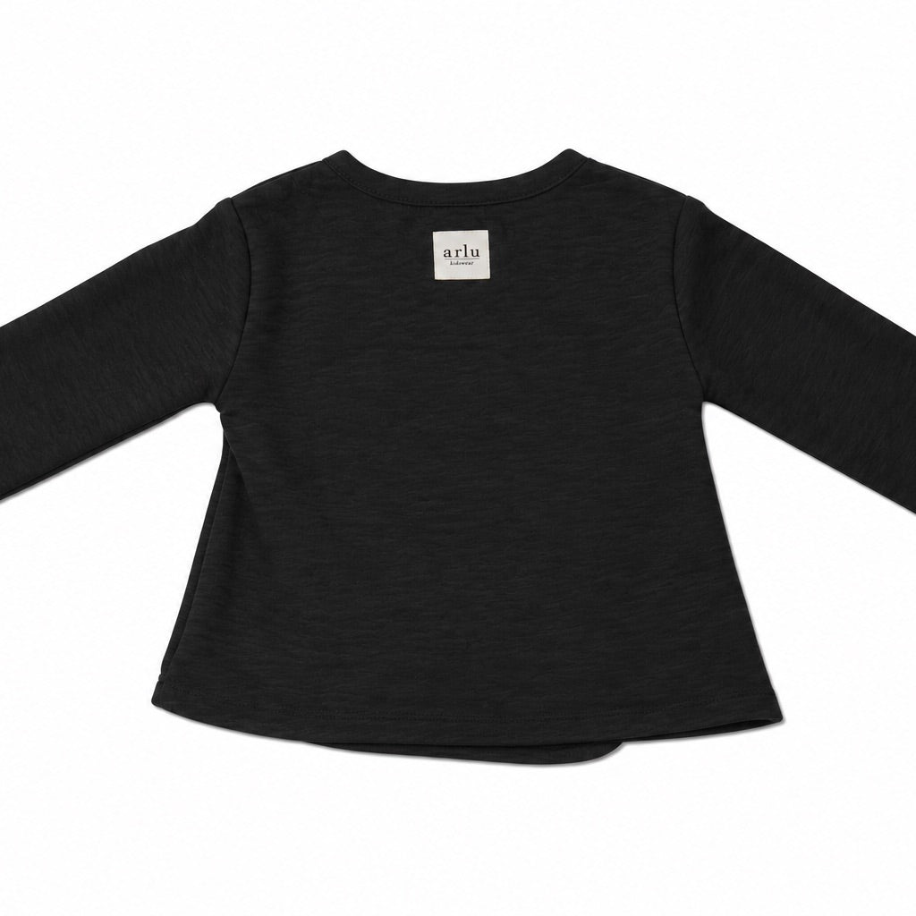 Kimono ASIA in felpa nera – kimono in felpa per bambino Made in Italy, Arlu Studio