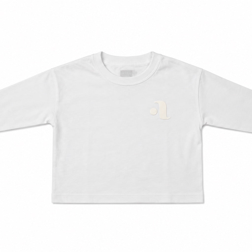 Maglia manica lunga GOGO bianca – maglia a manica lunga per bambino Made in Italy, Arlu Studio