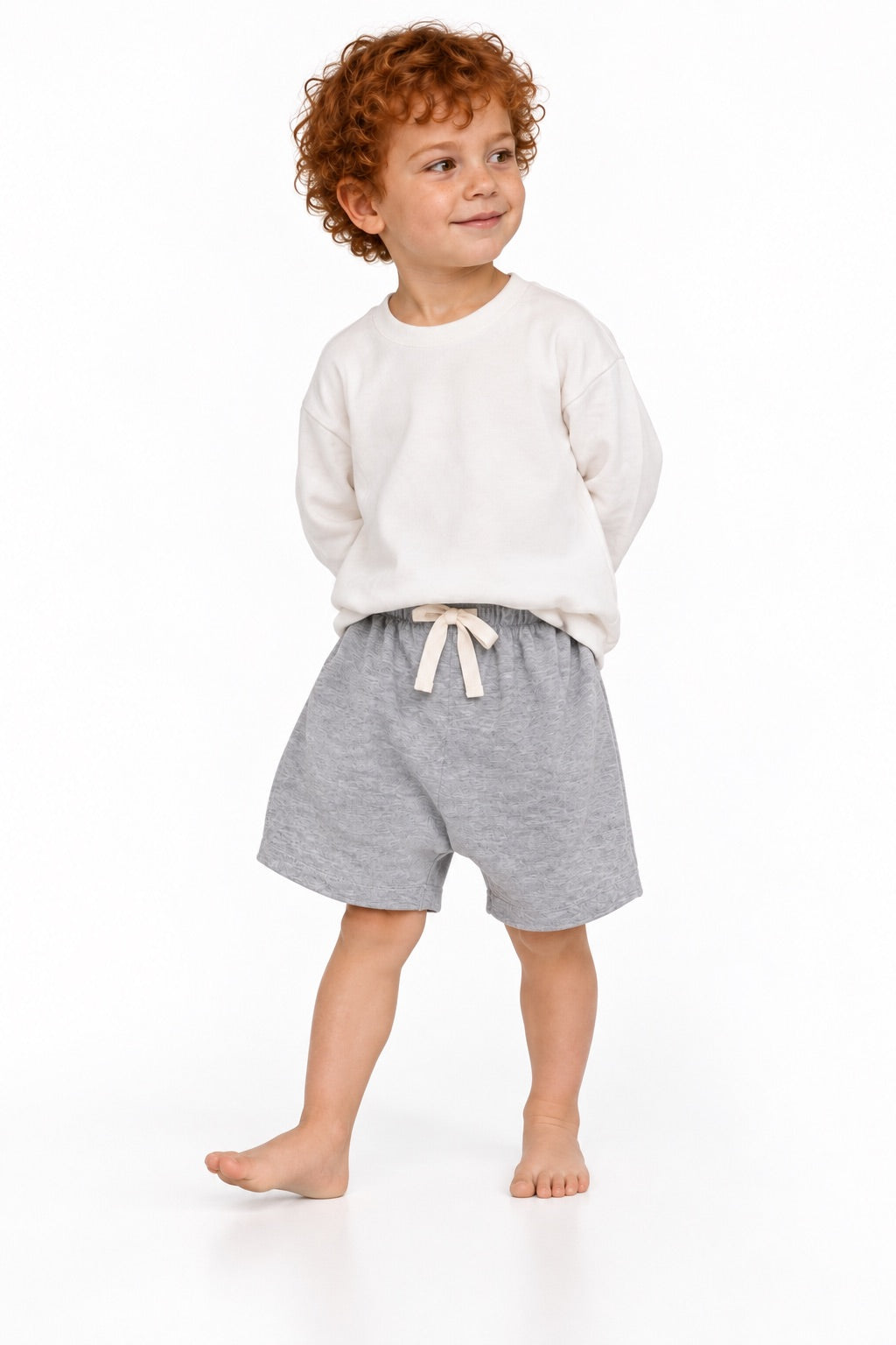 Pantaloncino MIMI in felpa grigia – pantaloncino in felpa per bambino Made in Italy, Arlu Studio