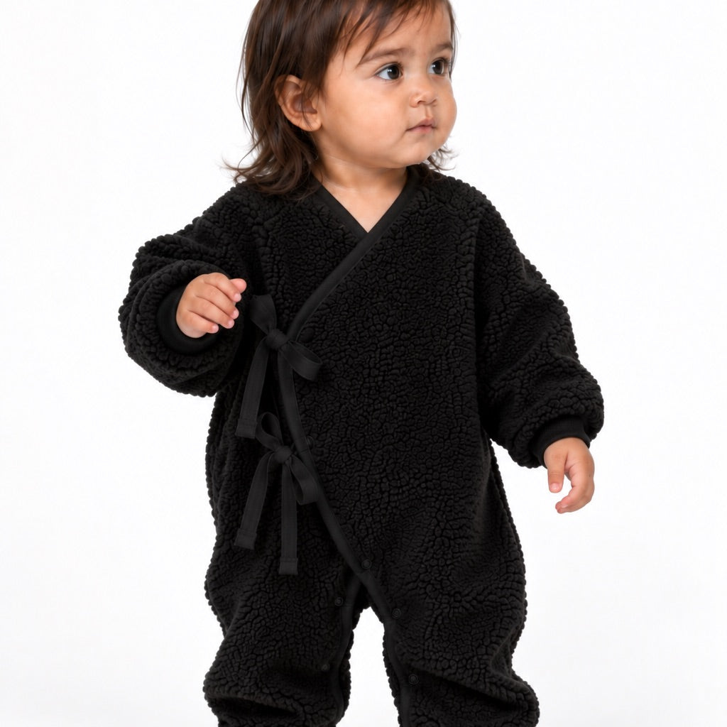 BOBA Orsetto nero – tutina in tessuto orsetto per bambino Made in Italy, Arlu Studio