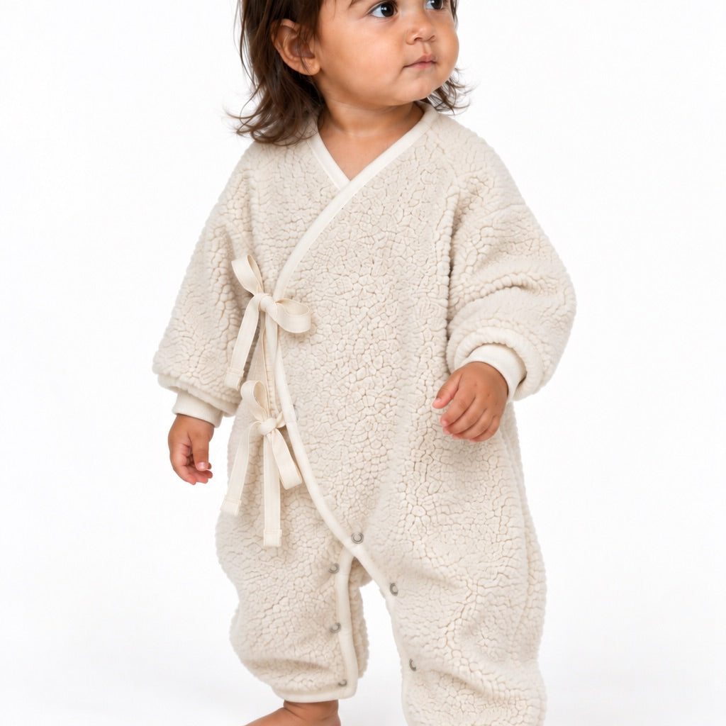 BOBA Orsetto latte – tutina in tessuto orsetto per bambino Made in Italy, Arlu Studio