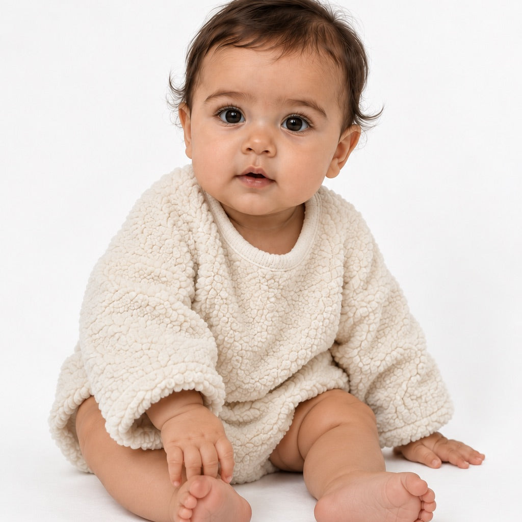 BRUNO Orsetto latte – capo in tessuto orsetto per bambino Made in Italy, Arlu Studio