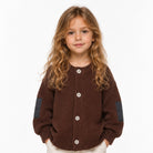 Cardigan HUG marrone – cardigan in maglia per bambino Made in Italy, Arlu Studio