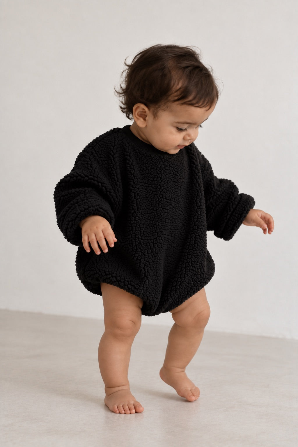 BRUNO Orsetto nero – capo in tessuto orsetto per bambino Made in Italy, Arlu Studio