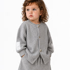 Cardigan HUG grigio – cardigan in maglia per bambino Made in Italy, Arlu Studio