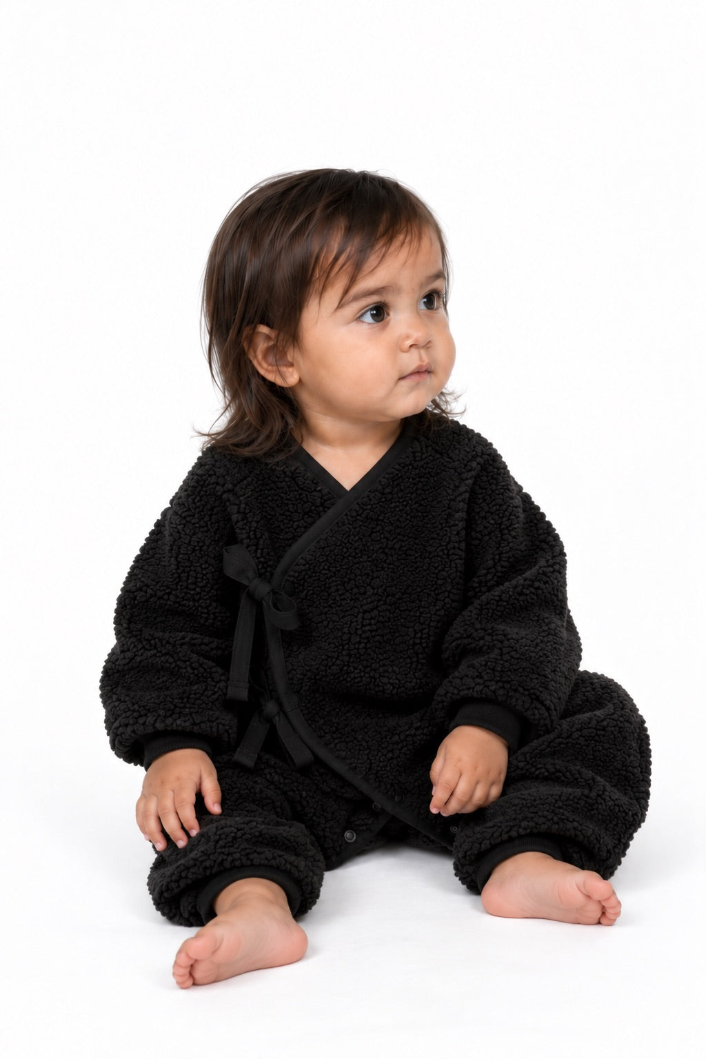 BOBA Orsetto nero – tutina in tessuto orsetto per bambino Made in Italy, Arlu Studio
