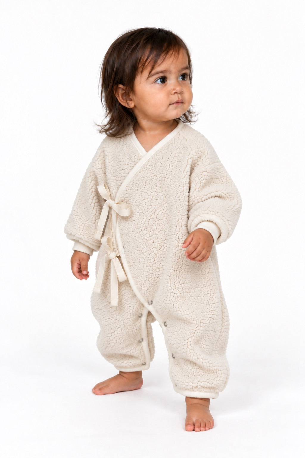 BOBA Orsetto latte – tutina in tessuto orsetto per bambino Made in Italy, Arlu Studio