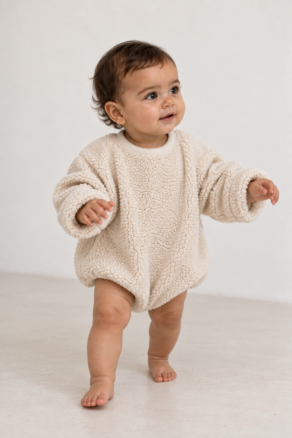 BRUNO Orsetto latte – capo in tessuto orsetto per bambino Made in Italy, Arlu Studio